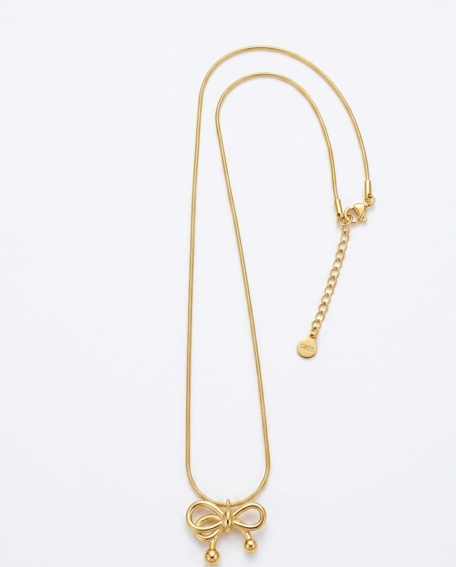 Petite Gilded Bow Pendant