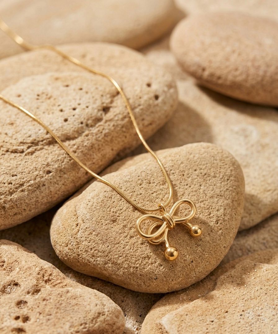 Petite Gilded Bow Pendant