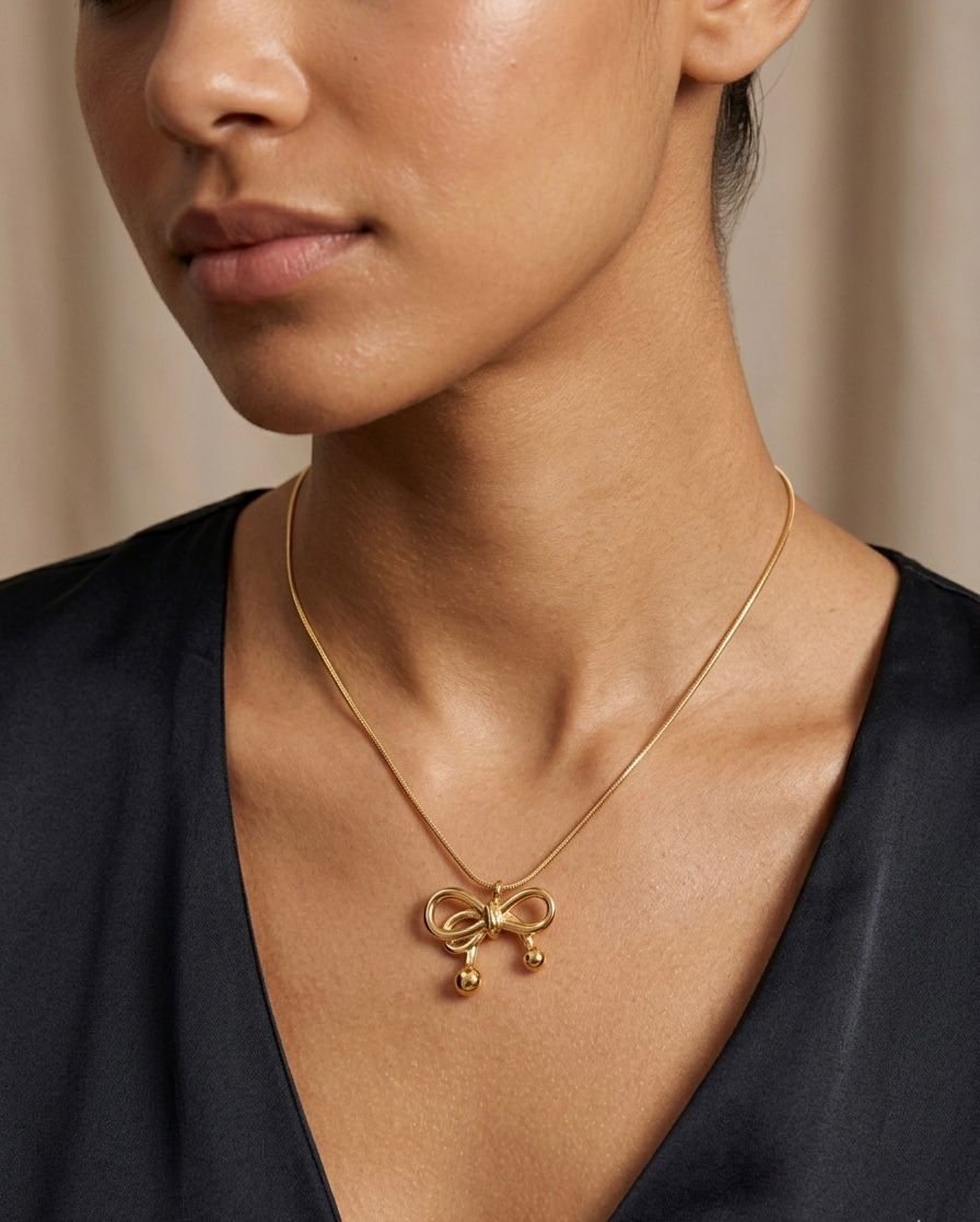 Petite Gilded Bow Pendant