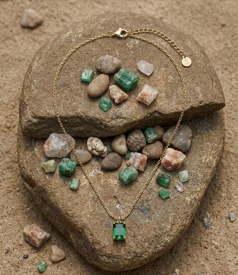 Emerald Radiance Solitaire Pendant