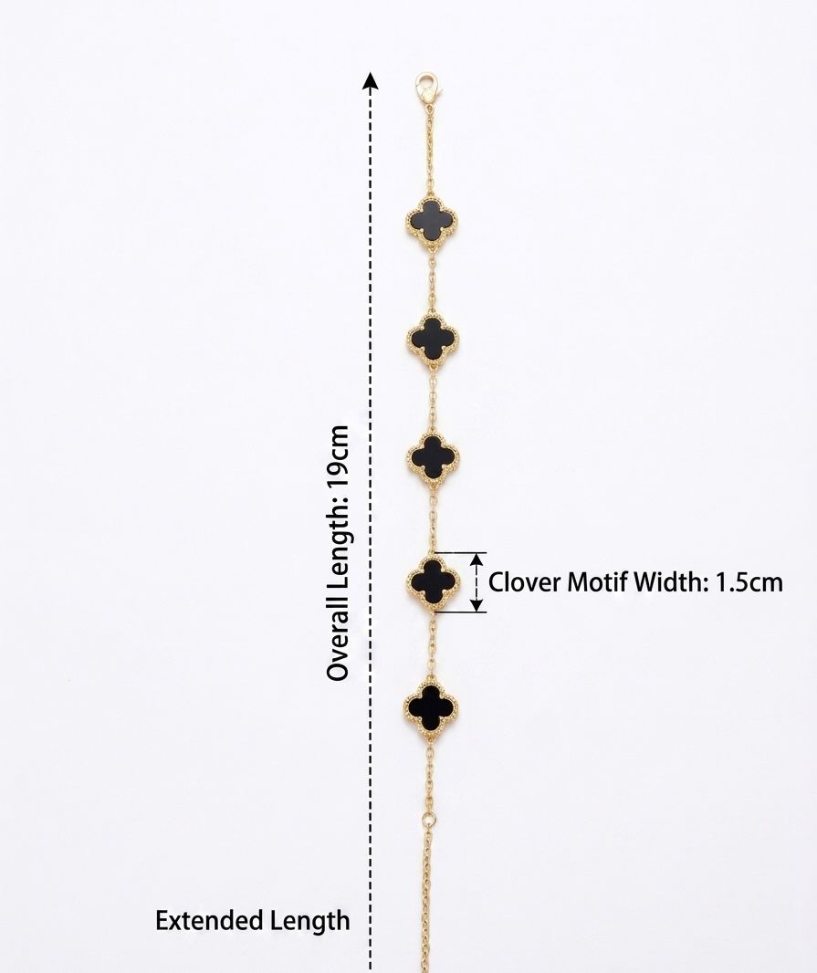 Black Motif Charm Bracelet