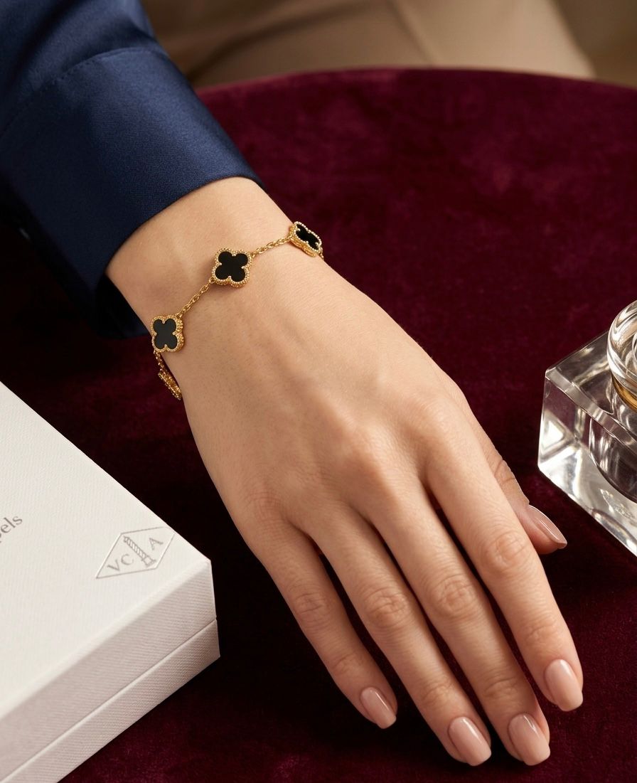 Black Motif Charm Bracelet