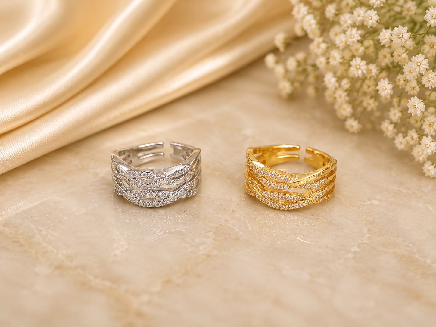 Wave Crystal Ring